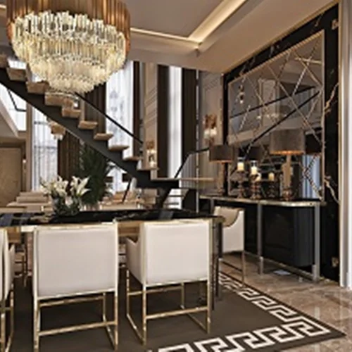 آینه کنسول با قاب استیل سنگ  و کنسول رنگ پولیش