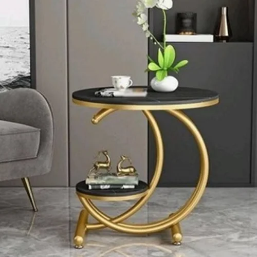 عسلی طرح هلال با دو طبقه در دو رنگ گلدو سیلور