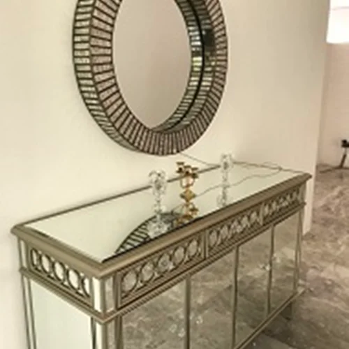 آینه کنسول پتینه با چوب و رنگ پلی اورتان