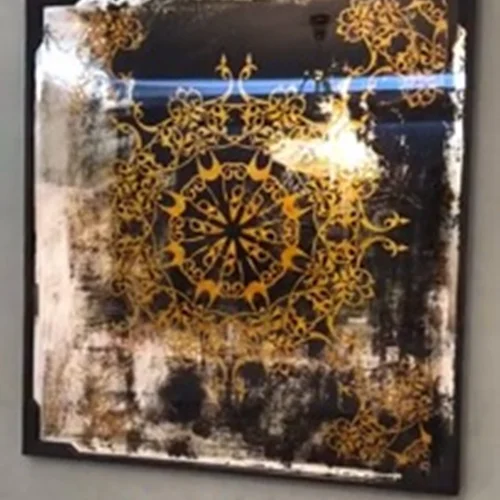 آینه پتینه دکوری مدل پلن کد 14313