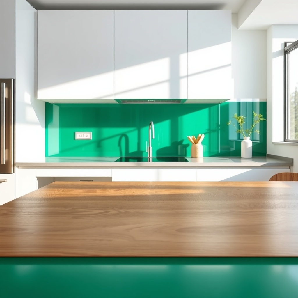 بین کابینت شیشه رنگی