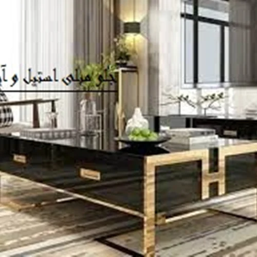 جلو مبلی چوب و استیل با رنگ پلی ارتان