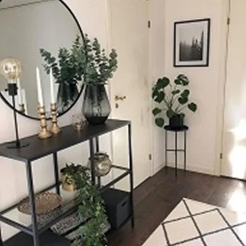 آینه کنسول فلزی و آهنی در رنگهای سفید مشکی گلد